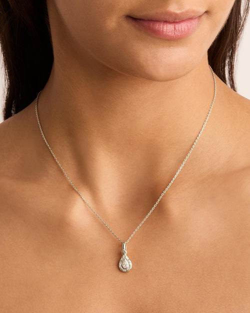 White Gold Vermeil With Love Birthstone Annex Link Pendant - April