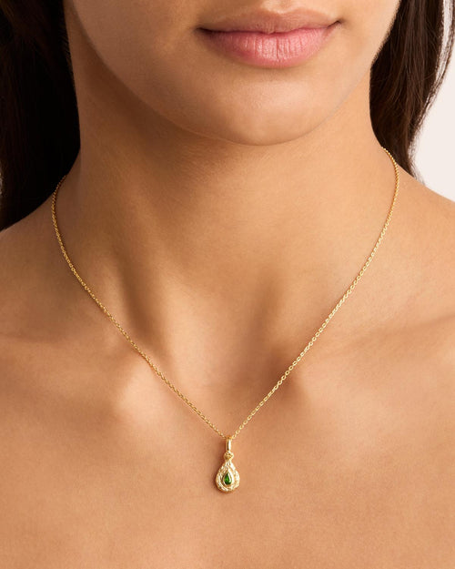 Yellow Gold Vermeil With Love Birthstone Annex Link Pendant - May