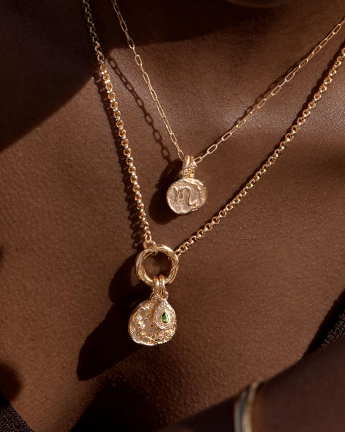 Yellow Gold Vermeil With Love Birthstone Annex Link Pendant - May