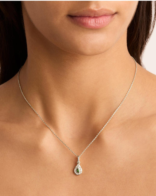 White Gold Vermeil With Love Birthstone Annex Link Pendant - May