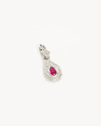 White Gold Vermeil With Love Birthstone Annex Link Pendant - July