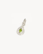 White Gold Vermeil With Love Birthstone Annex Link Pendant - August