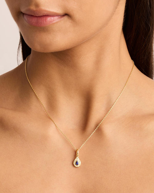 Yellow Gold Vermeil With Love Birthstone Annex Link Pendant - September
