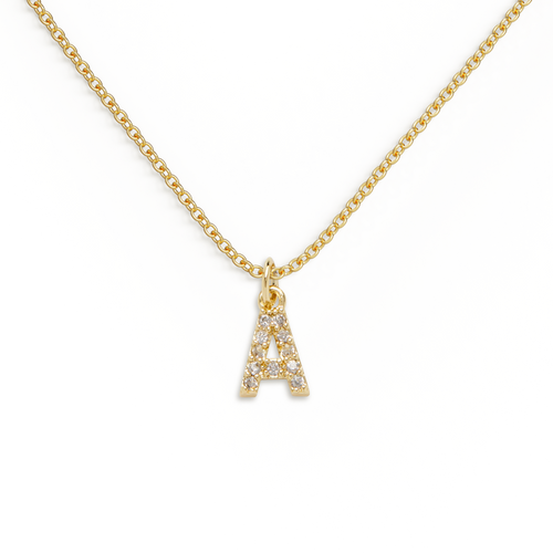 Pave Uppercase Initial Necklace