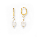 Freshwater Pearl Drop Huggie Earrings