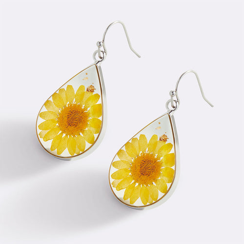 Pressed Birth Flower Earrings