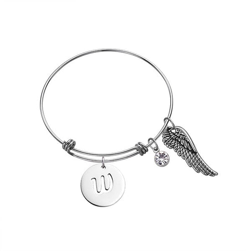 Custom Initial Guardian Angel's Wing Bracelet