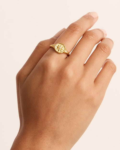 Yellow Gold Vermeil Live in Love Ring