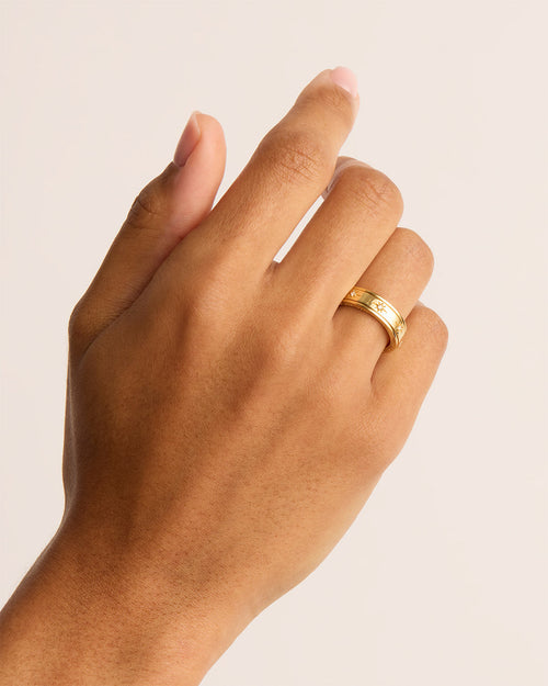 Yellow Gold Vermeil I Am Loved Spinning Meditation Ring