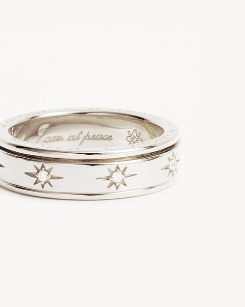 White Gold Vermeil I Am Loved Spinning Meditation Ring