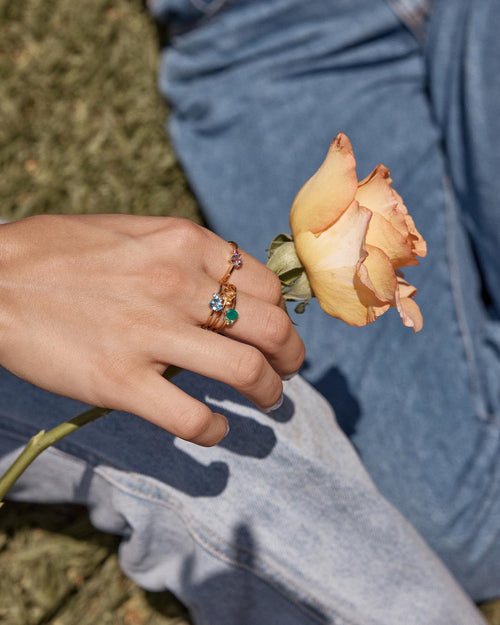 Yellow Gold Vermeil Kindred Birthstone Ring - March