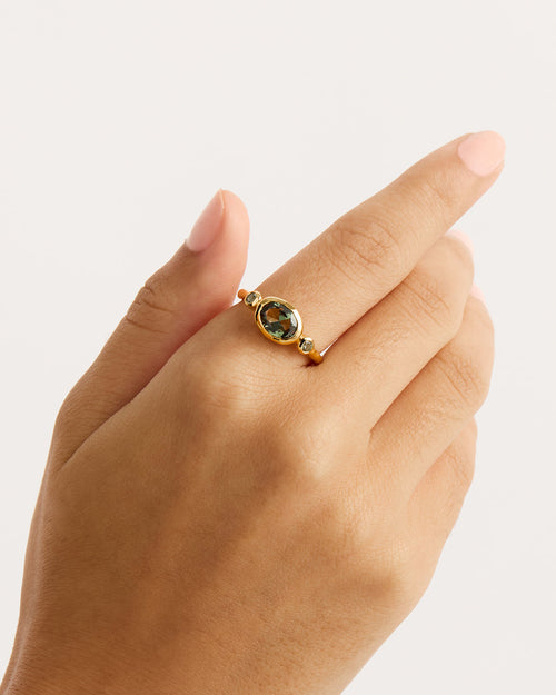 Yellow Gold Vermeil Radiant Soul Ring - Forest