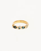 Yellow Gold Vermeil Protection of Eye Topaz Ring