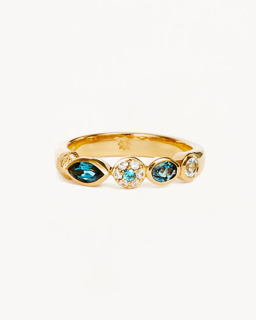 Yellow Gold Vermeil Protection of Eye Topaz Ring
