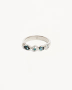 White Gold Vermeil Protection of Eye Topaz Ring