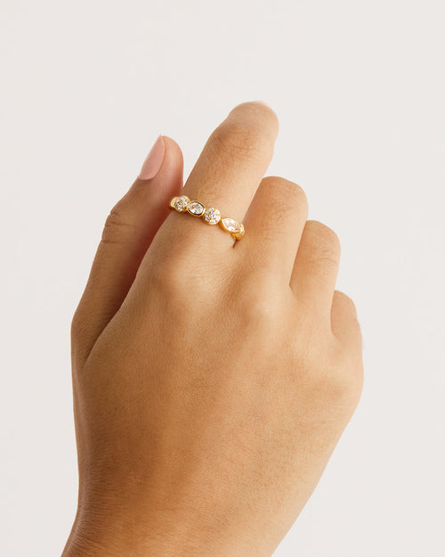 Yellow Gold Vermeil Protection of Eye Crystal Ring