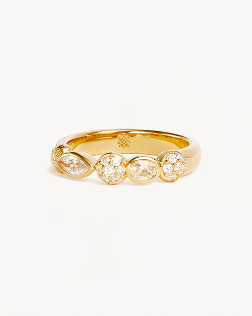 Yellow Gold Vermeil Protection of Eye Crystal Ring