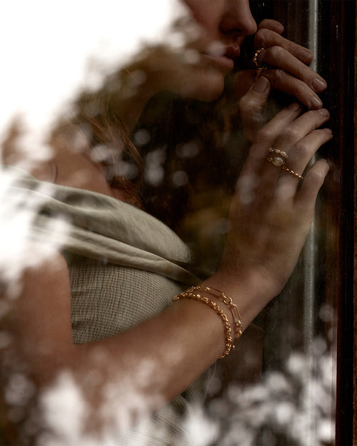 Yellow Gold Vermeil Protection of Eye Crystal Ring