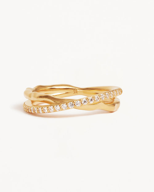 Yellow Gold Vermeil Entwined Hearts Ring