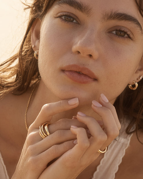 Yellow Gold Vermeil Entwined Hearts Ring