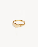 Yellow Gold Vermeil Heart Signet Ring