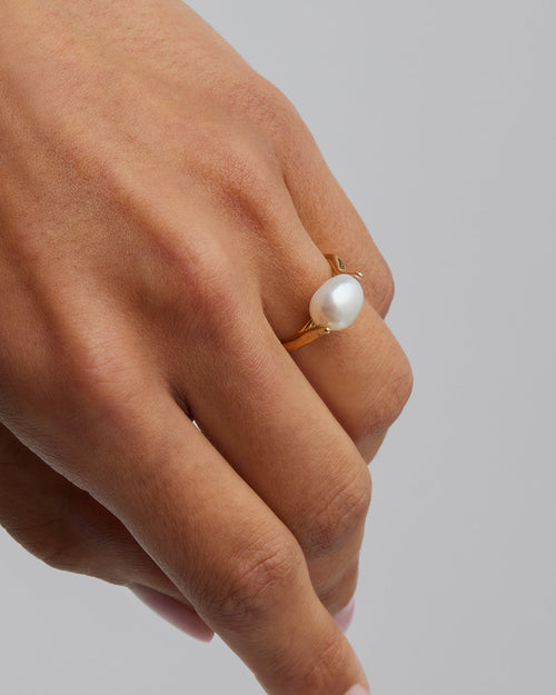 Yellow Gold Vermeil Harmony Pearl Ring