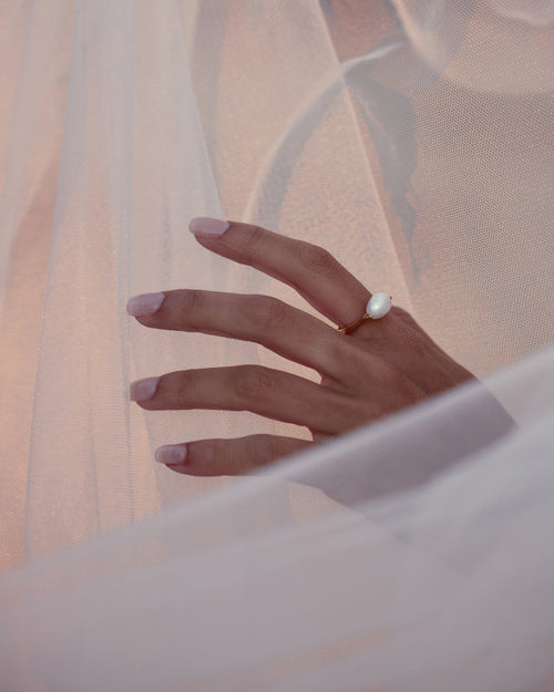 Yellow Gold Vermeil Harmony Pearl Ring