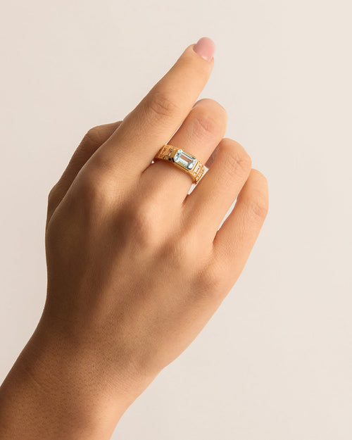 Yellow Gold Vermeil Calm Your Soul Topaz Ring