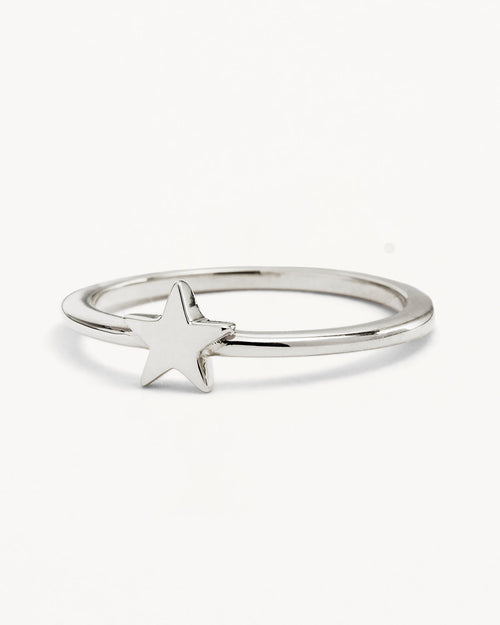 White Gold Vermeil Wishing on a Star Ring