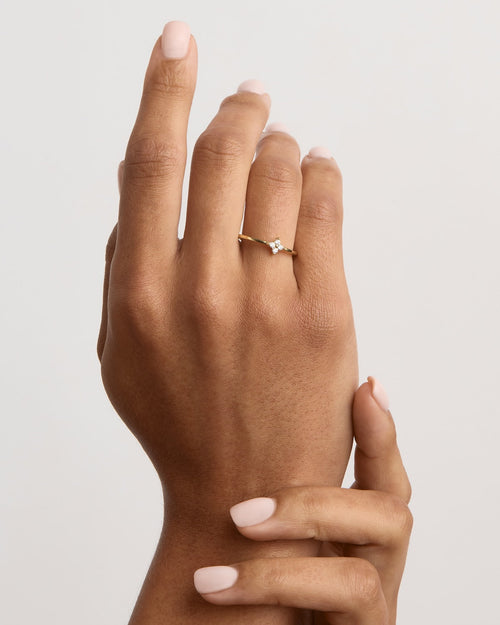 Yellow Gold Vermeil Crystal Bloom Ring