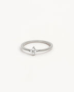 White Gold Vermeil Crystal Bloom Ring