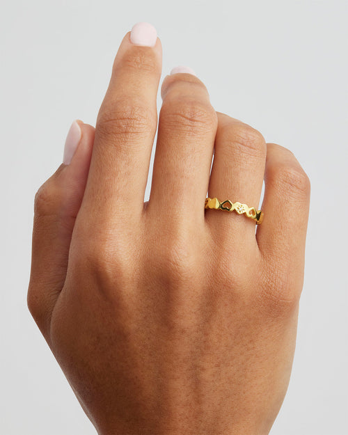 Yellow Gold Vermeil Connected Hearts Ring