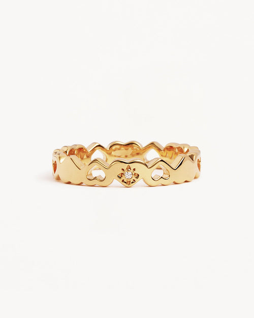 Yellow Gold Vermeil Connected Hearts Ring