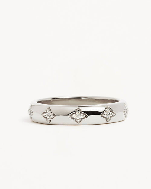 White Gold Vermeil Bloom With You Lotus Ring