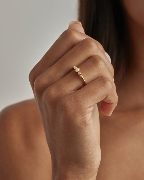 Yellow Gold Vermeil Sea Foam Ring
