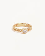 Yellow Gold Vermeil Radiant Heart Engravable Ring
