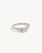 White Gold Vermeil Lotus Ring