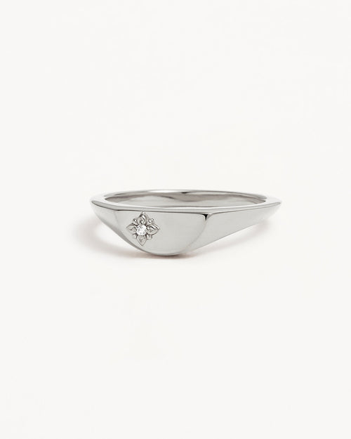White Gold Vermeil Lotus Ring