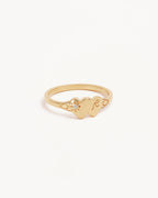 Yellow Gold Vermeil Forever Intertwined Heart Signet Ring