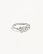 White Gold Vermeil Forever Intertwined Heart Signet Ring