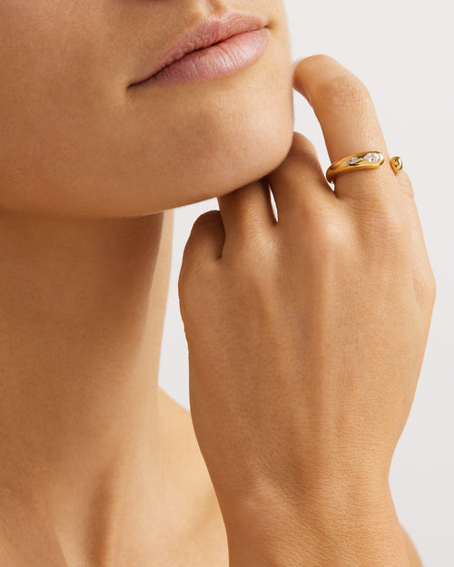 Yellow Gold Vermeil Dewdrop Ring