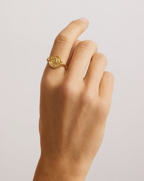 Yellow Gold Vermeil Serene Lotus Ring