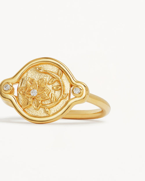 Yellow Gold Vermeil Serene Lotus Ring