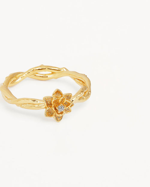 Yellow Gold Vermeil Bloom Within Lotus Ring