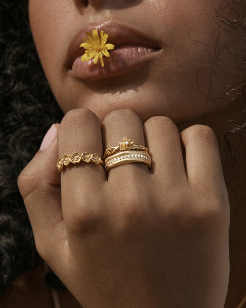 Yellow Gold Vermeil Bloom Within Lotus Ring