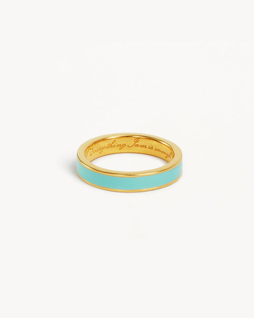 Yellow Gold Vermeil Born to Bloom Enamel Ring - Cloud Blue