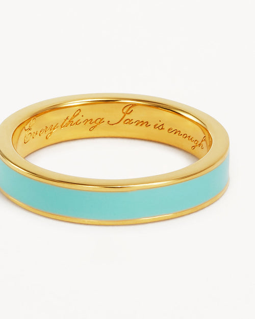 Yellow Gold Vermeil Born to Bloom Enamel Ring - Cloud Blue