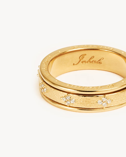 Yellow Gold Vermeil Breathe Spinning Meditation Ring