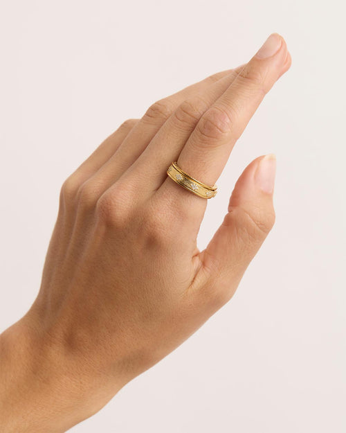 Yellow Gold Vermeil Breathe Spinning Meditation Ring