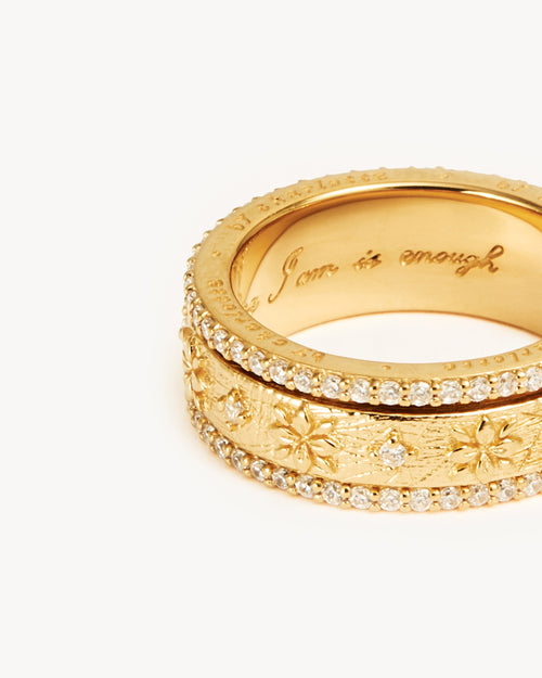 Yellow Gold Vermeil I Am Enough Spinning Meditation Ring